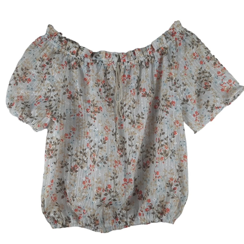 Anthropologie Solitaire Off The Shoulder Floral Peasant